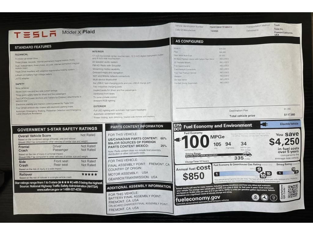2026 Tesla Model X Plaid